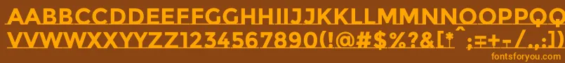 フォントMontserratsubrayadaBold – オレンジ色の文字が茶色の背景にあります。