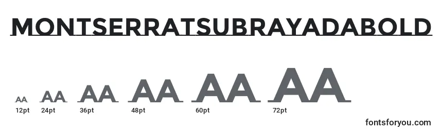 Размеры шрифта MontserratsubrayadaBold