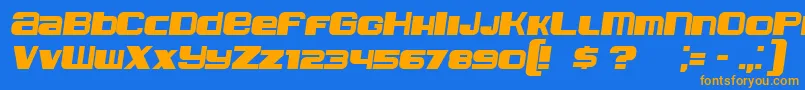 LeprosyItalic Font – Orange Fonts on Blue Background