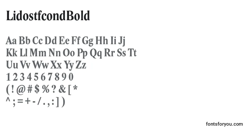Schriftart LidostfcondBold – Alphabet, Zahlen, spezielle Symbole
