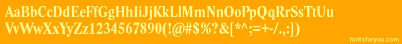 LidostfcondBold-fontti – keltaiset fontit oranssilla taustalla