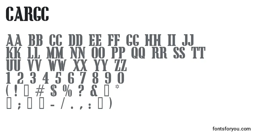 Czcionka Cargc – alfabet, cyfry, specjalne znaki