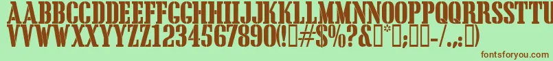 Cargc Font – Brown Fonts on Green Background