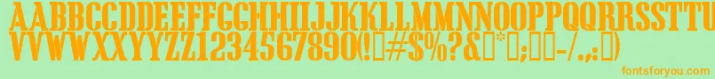 Cargc Font – Orange Fonts on Green Background