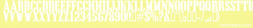 Cargc Font – White Fonts on Yellow Background
