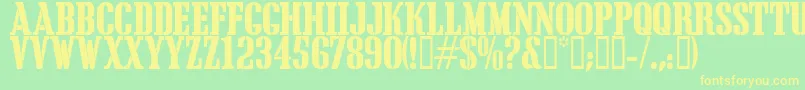 Cargc Font – Yellow Fonts on Green Background