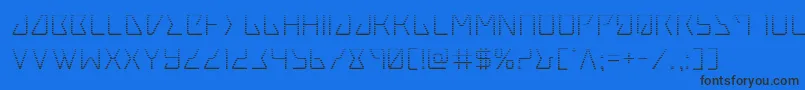 Tracergrad-Schriftart – Schwarze Schriften auf blauem Hintergrund