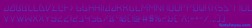 フォントTracergrad – 紫色の背景に青い文字