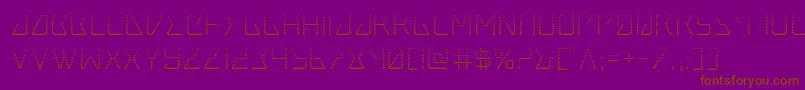 Tracergrad-Schriftart – Braune Schriften auf violettem Hintergrund