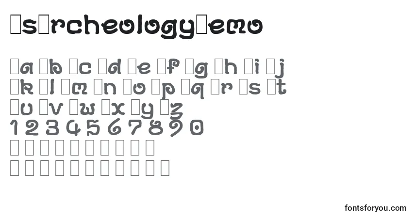 Fuente DsArcheologyDemo - alfabeto, números, caracteres especiales