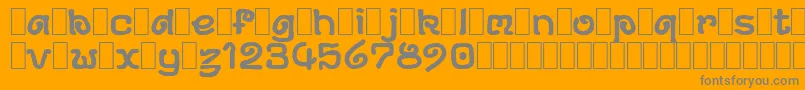 フォントDsArcheologyDemo – オレンジの背景に灰色の文字