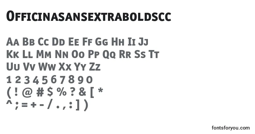A fonte Officinasansextraboldscc – alfabeto, números, caracteres especiais