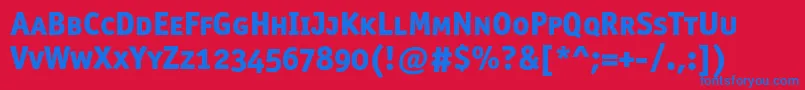 Officinasansextraboldscc Font – Blue Fonts on Red Background