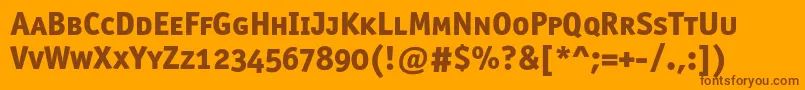Officinasansextraboldscc Font – Brown Fonts on Orange Background