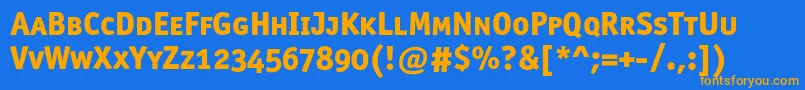 Officinasansextraboldscc Font – Orange Fonts on Blue Background