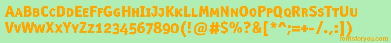 Officinasansextraboldscc Font – Orange Fonts on Green Background