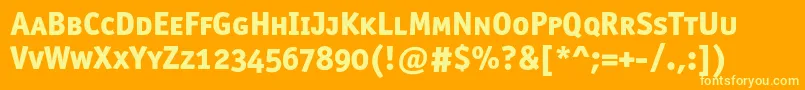 Officinasansextraboldscc Font – Yellow Fonts on Orange Background