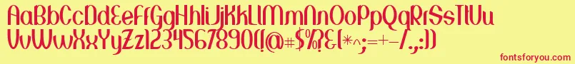 Greenstone Font – Red Fonts on Yellow Background