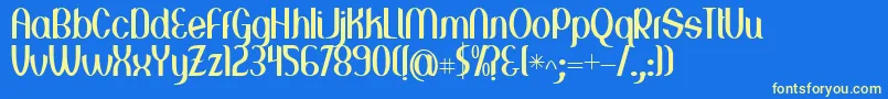 Greenstone-Schriftart – Gelbe Schriften auf blauem Hintergrund