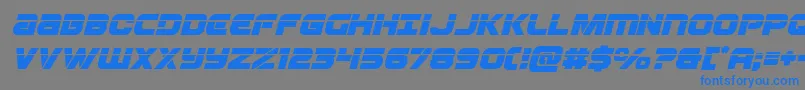 フォントOzdalaserital – 灰色の背景に青い文字