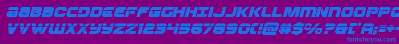 フォントOzdalaserital – 紫色の背景に青い文字