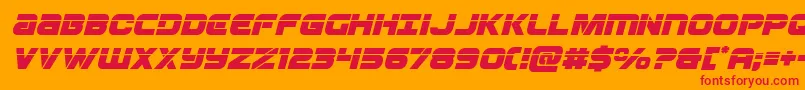Ozdalaserital-Schriftart – Rote Schriften auf orangefarbenem Hintergrund