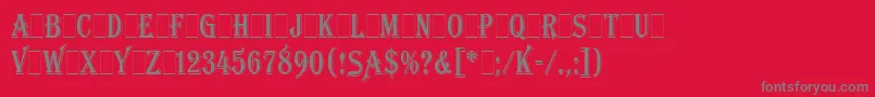AlgerianCondensedLetPlain.1.0 Font – Gray Fonts on Red Background