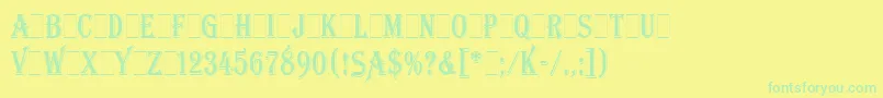 Fonte AlgerianCondensedLetPlain.1.0 – fontes verdes em um fundo amarelo