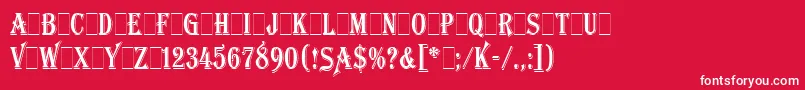 AlgerianCondensedLetPlain.1.0 Font – White Fonts on Red Background