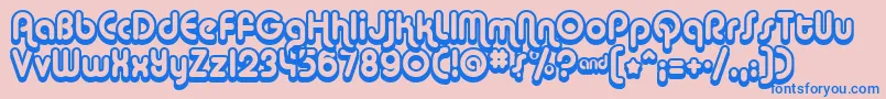 AlbaSuper Font – Blue Fonts on Pink Background