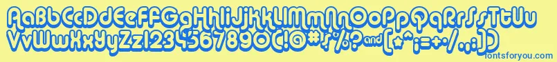 Czcionka AlbaSuper – niebieskie czcionki na żółtym tle