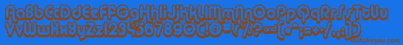 AlbaSuper Font – Brown Fonts on Blue Background