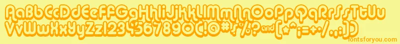AlbaSuper Font – Orange Fonts on Yellow Background