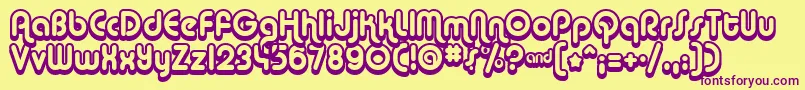 AlbaSuper Font – Purple Fonts on Yellow Background