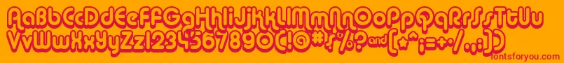 AlbaSuper Font – Red Fonts on Orange Background