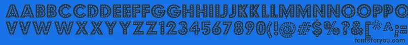 フォントBudmojiggler – 黒い文字の青い背景