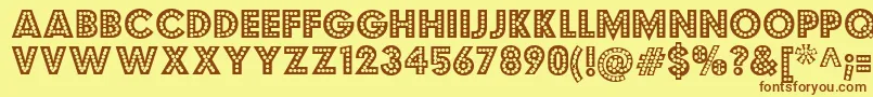 Budmojiggler Font – Brown Fonts on Yellow Background