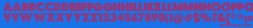 Шрифт Budmojiggler – красные шрифты на синем фоне