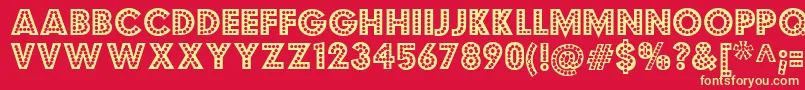 Budmojiggler Font – Yellow Fonts on Red Background