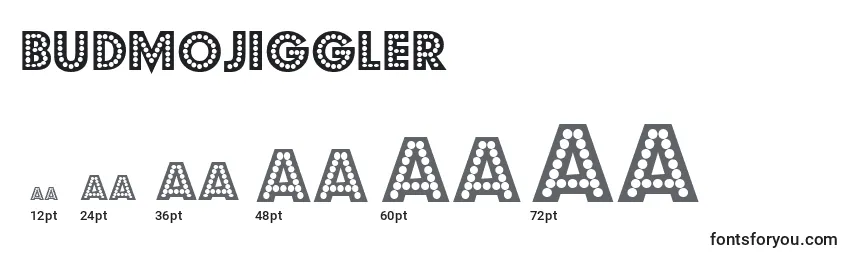 Размеры шрифта Budmojiggler