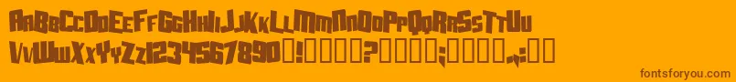 AftershockDebrisCondsolid-Schriftart – Braune Schriften auf orangefarbenem Hintergrund