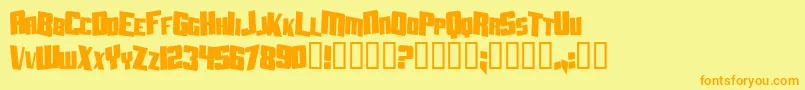 AftershockDebrisCondsolid Font – Orange Fonts on Yellow Background