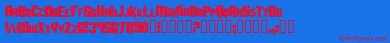 AftershockDebrisCondsolid Font – Red Fonts on Blue Background