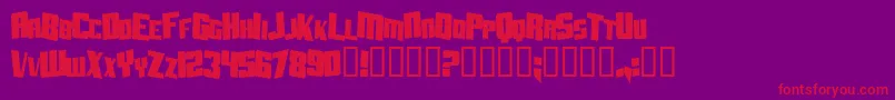 AftershockDebrisCondsolid Font – Red Fonts on Purple Background
