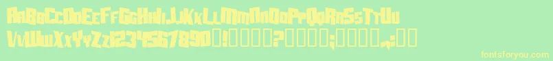 Fonte AftershockDebrisCondsolid – fontes amarelas em um fundo verde