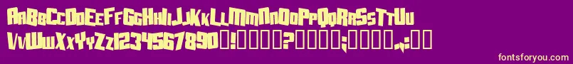 AftershockDebrisCondsolid Font – Yellow Fonts on Purple Background