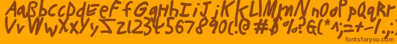 ButtonsTheBear Font – Brown Fonts on Orange Background