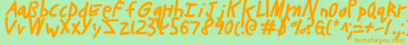 ButtonsTheBear Font – Orange Fonts on Green Background