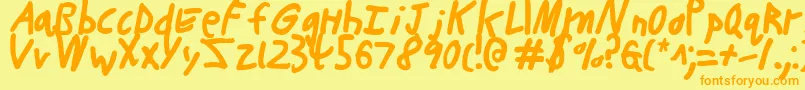 ButtonsTheBear Font – Orange Fonts on Yellow Background