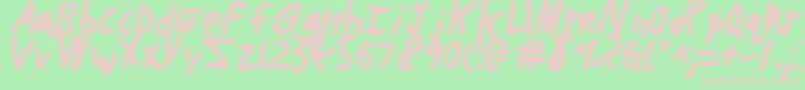 ButtonsTheBear Font – Pink Fonts on Green Background